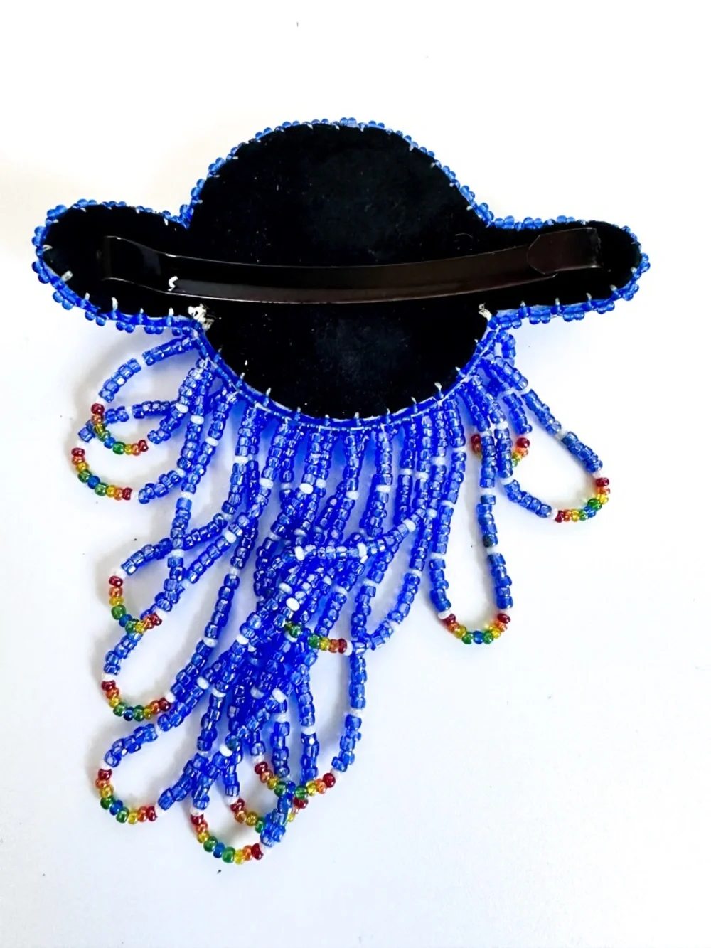 Handcrafted Native American-style Seed Bead Medallion Hair Clip